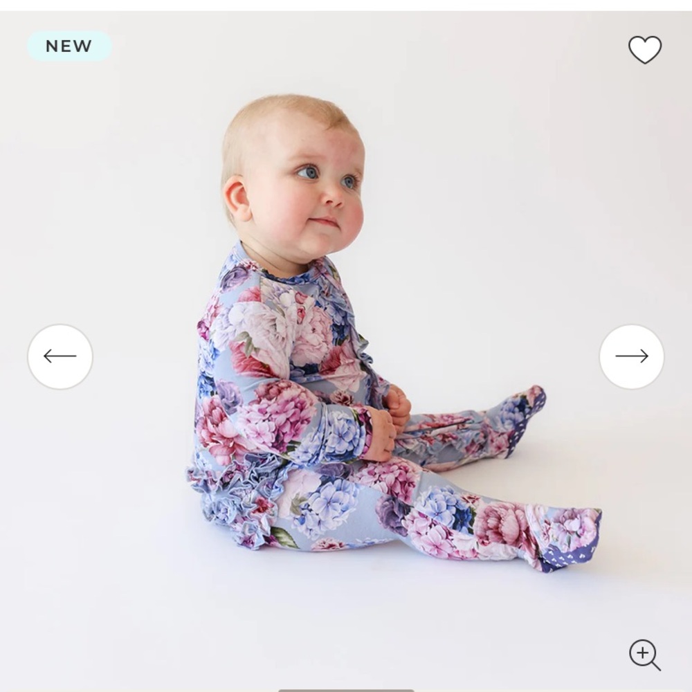 Posh Peanut Purple Floral Footy PJs - 0-3 & 3-6 mos!